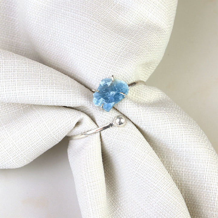 Brazalete de aguamarina, chapado en plata 925