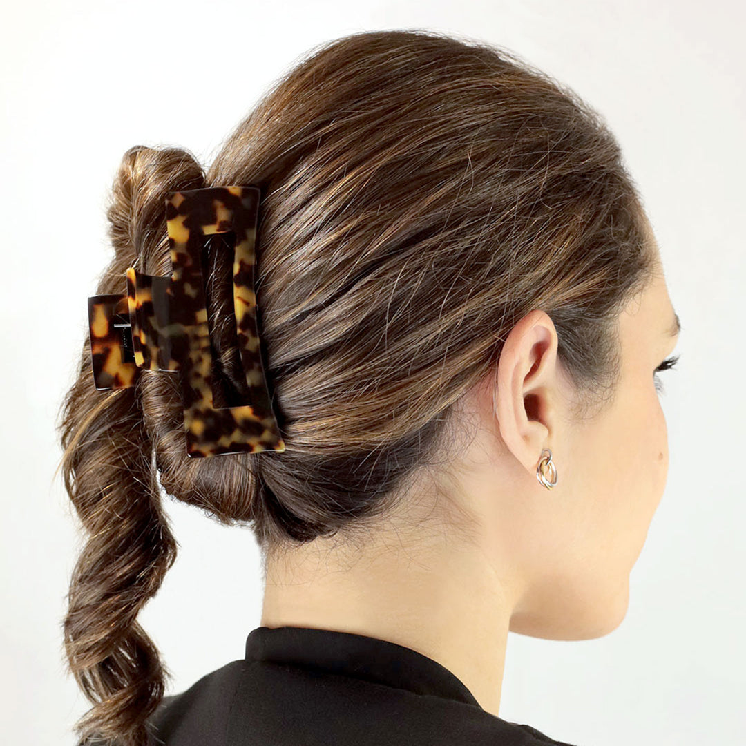 Frisur mit großer, rechteckiger Haarklammer Paris mit Aussparung