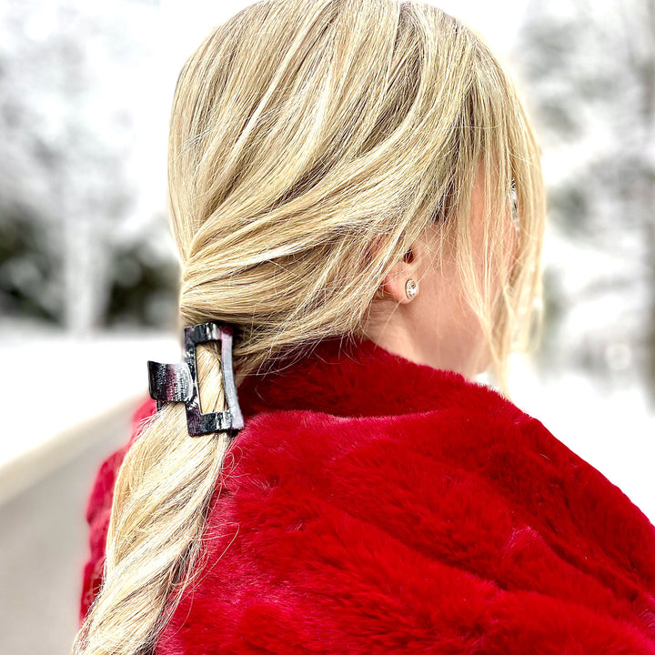 Zopf mit mittelgroßer, rechteckiger Haarklammer Tokio mit Aussparung