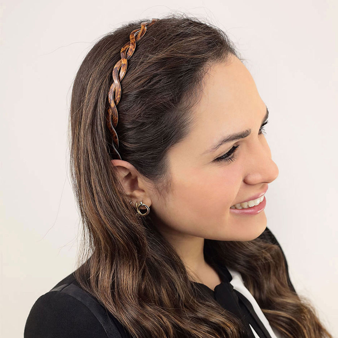 Frisur mit schmalen, bruanen, geflochtenen Haarreif Las Vegas