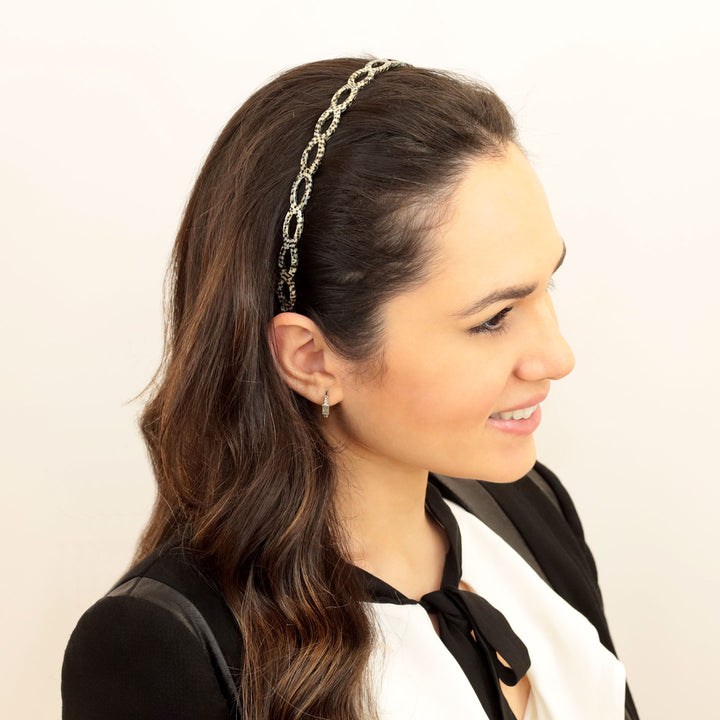 Frisur mit schmalen Haarreif Alicante mit ovalen Ringreihe