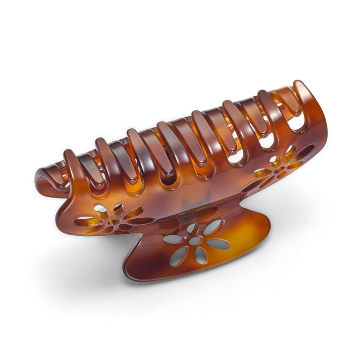 Madrid Haarklammer groß, patentierter Gummizug, Blumen Design mit Strass