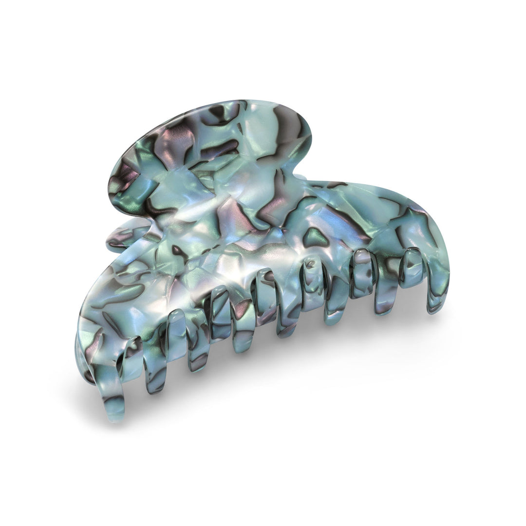 Große Haarklammer Cancún mit türkis-blauem Design für dickes Haar