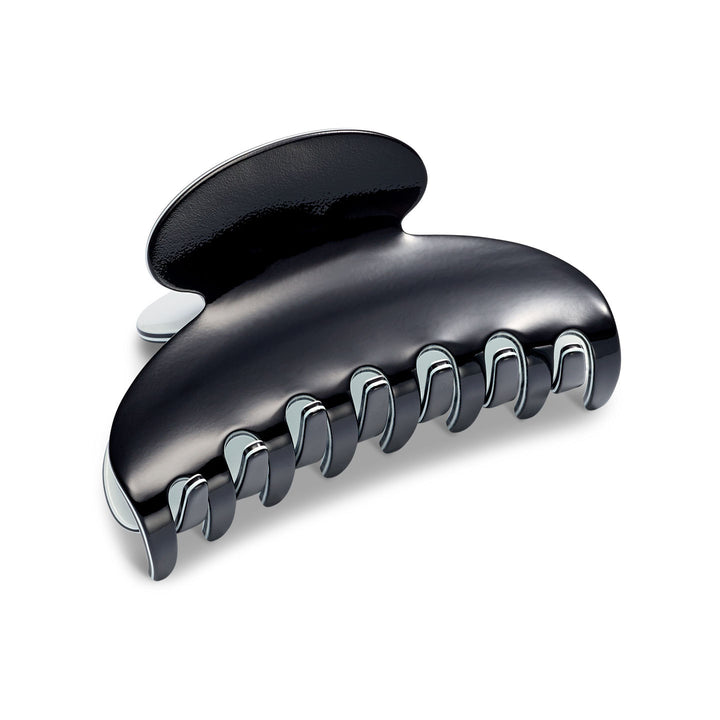 Haarklammer New York, schwarz mit weißem Rand, groß