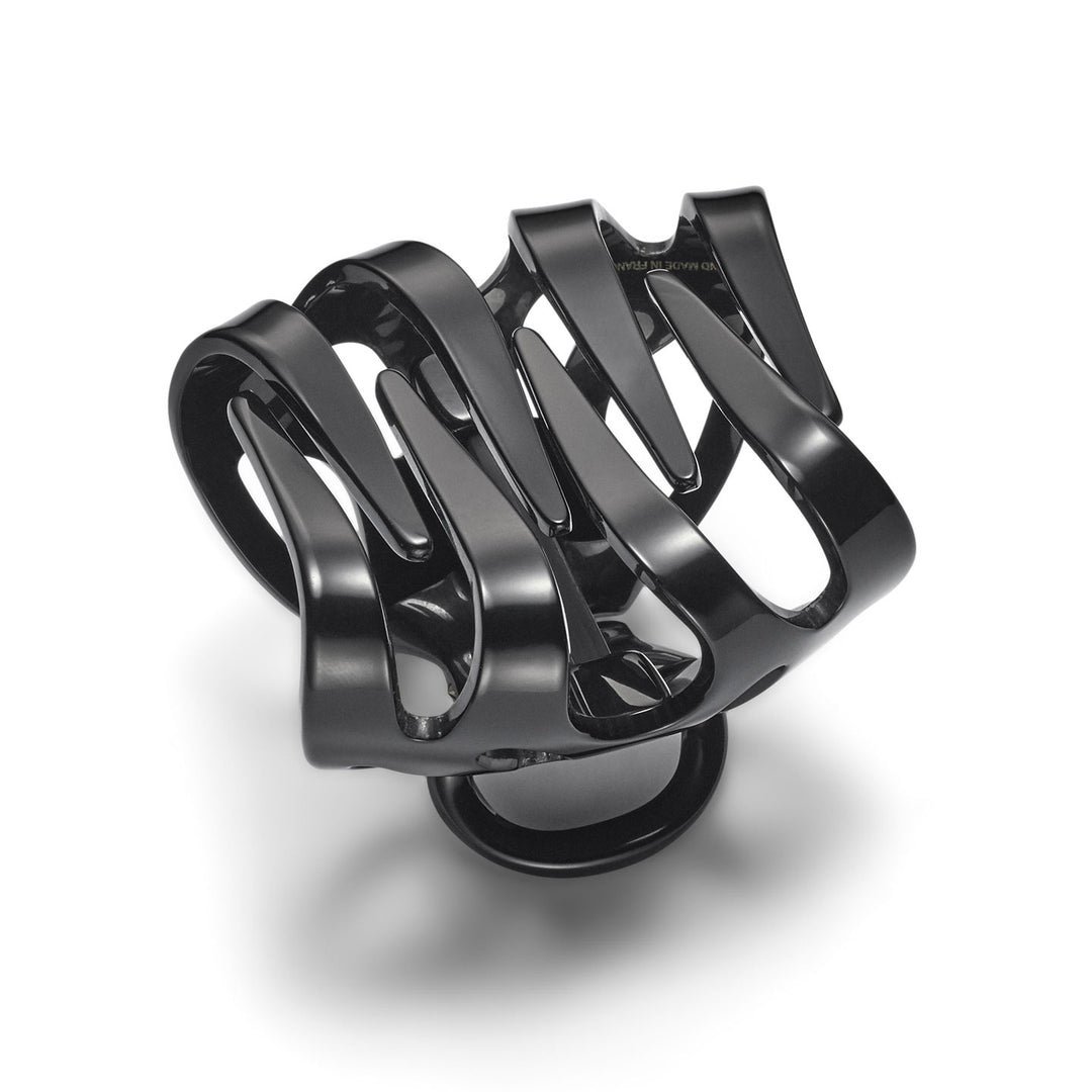 London Haarklammer groß, schwarz, patentierter Gummizug, kubisches Design mit Strass