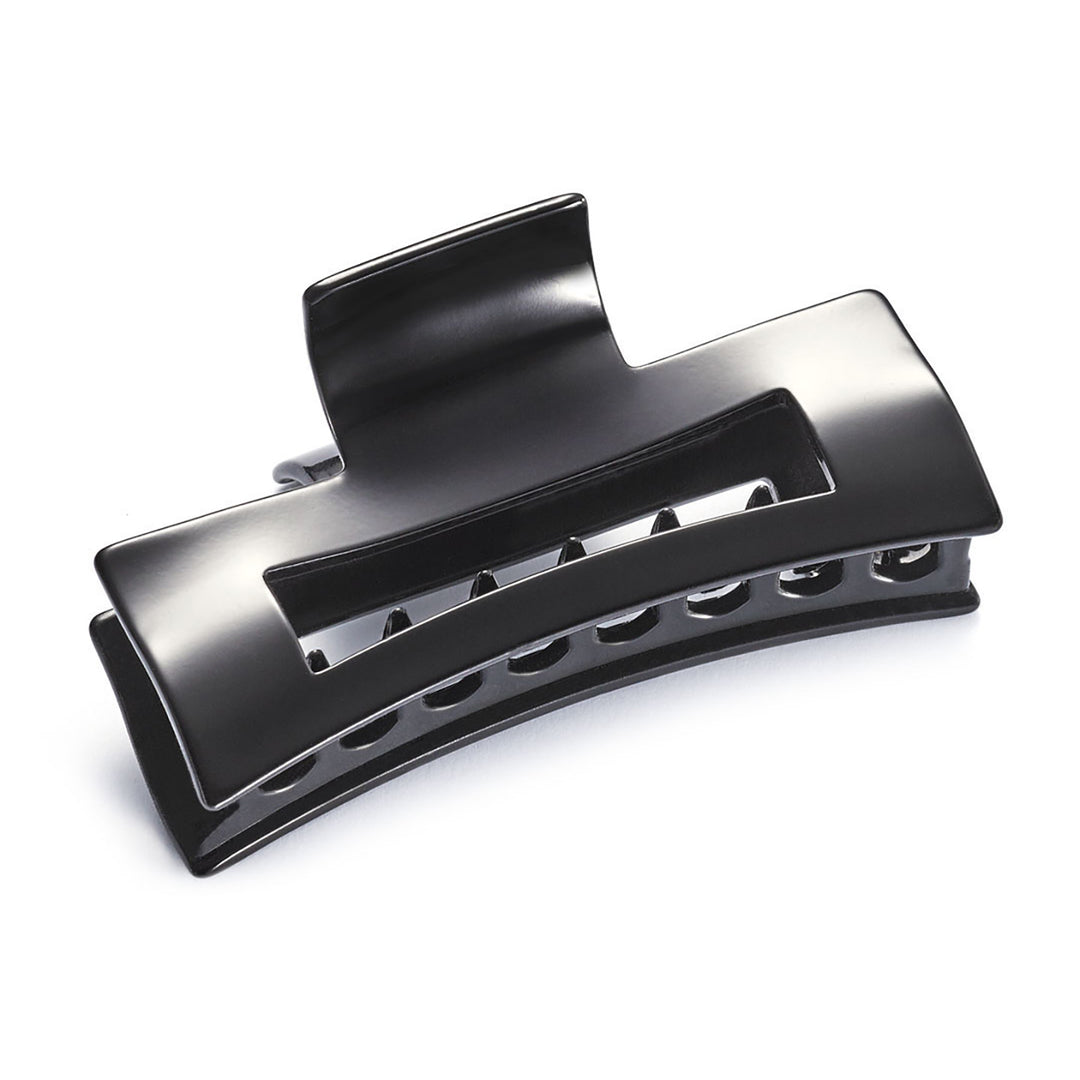 London Haarklammer groß, schwarz, rechteckig mit Aussparung