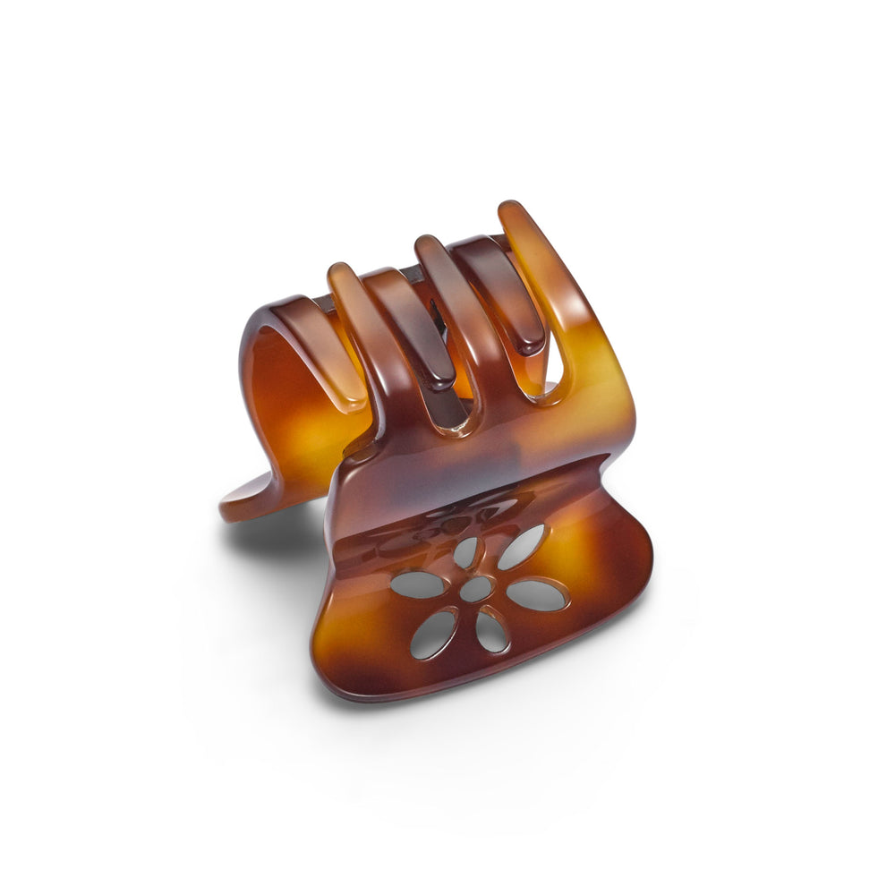 Madrid Haarklammer mittelgroß, patentierter Gummizug, Blumen Design mit Strass