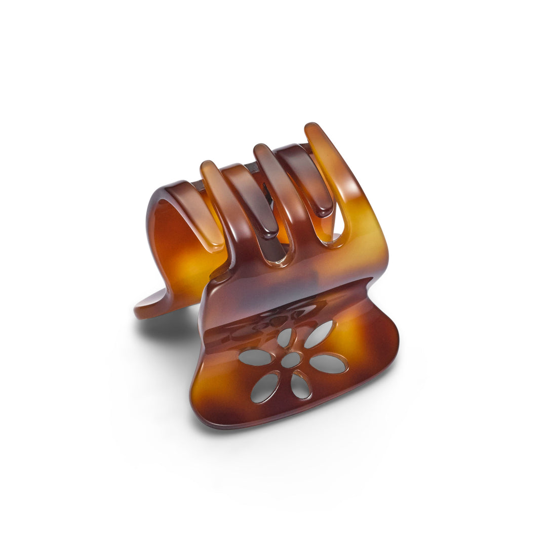 Madrid Haarklammer mittelgroß, patentierter Gummizug, Blumen Design mit Strass