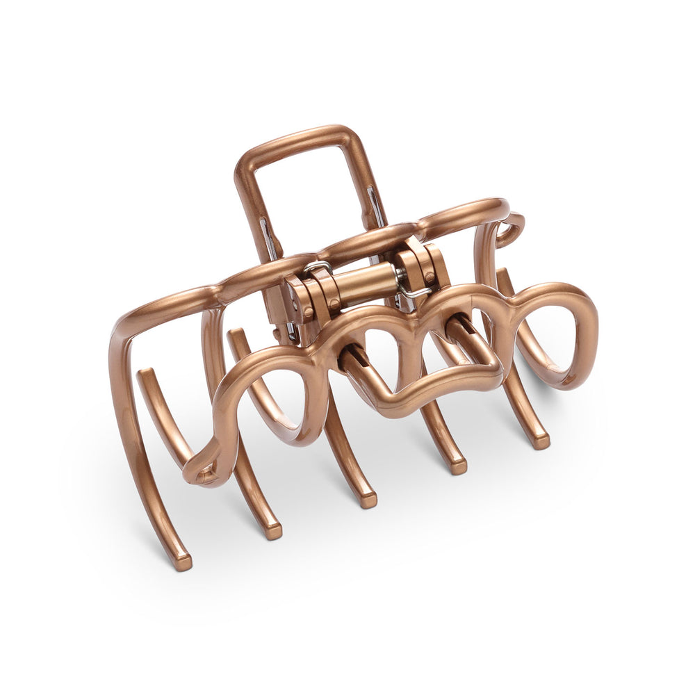 Haarklammer – Bronze-Farbton mit patentierten, einschiebbaren Bügeln für versteckbaren Halt