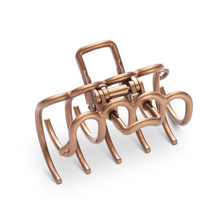 Haarklammer – Bronze-Farbton mit patentierten, einschiebbaren Bügeln für versteckbaren Halt