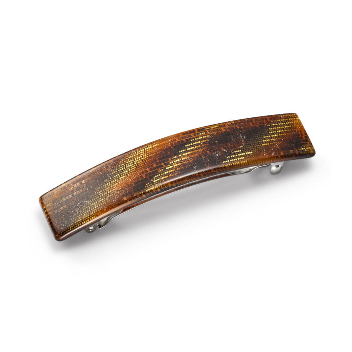 Haarspange Moskau – elegante Haarspange in Bernstein- und Kastanienbraun für sicheren Halt und stilvolle Frisuren