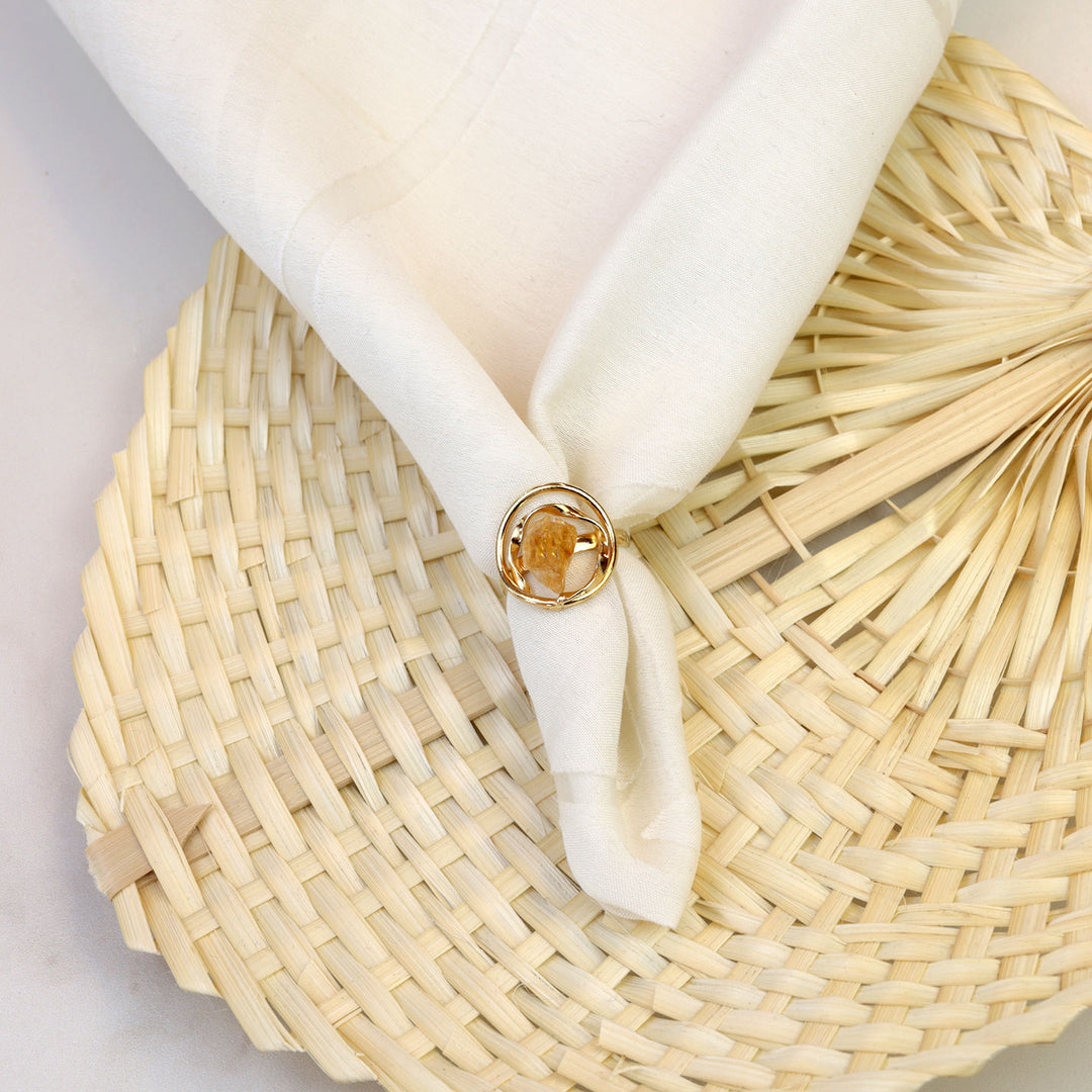 Ring mit Citrin-Stein, Vergoldet 18k