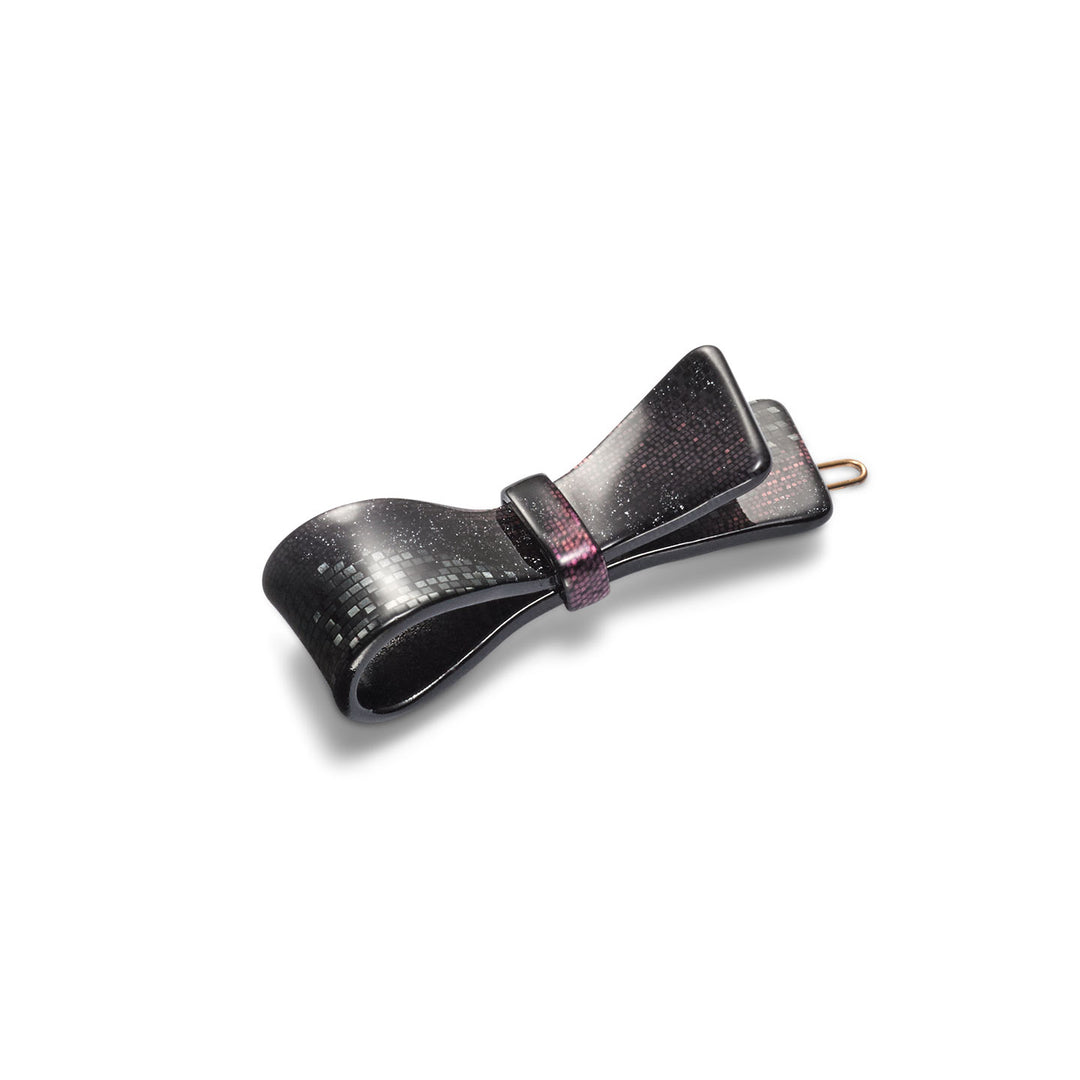 Haarclip Tokio, klein, mit Schleife in glänzendem Goldton – Perfekt für feines Haar und halboffene Frisuren