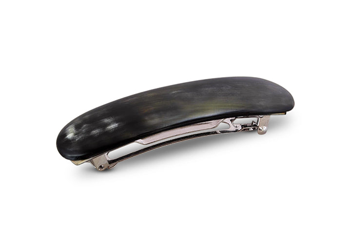 Zierliche Haarspange Echthorn aus dunklem Horn