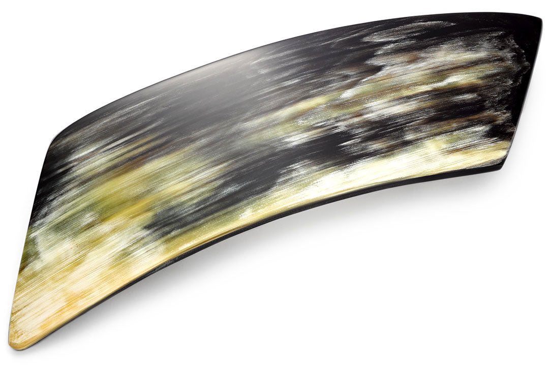 Mittelgroße Haarspange in dunklem Horn, rautenförmig