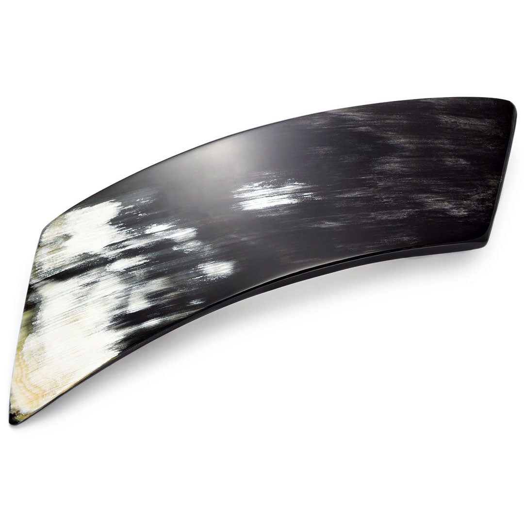 Große Haarspange in dunklem Horn, rautenförmig