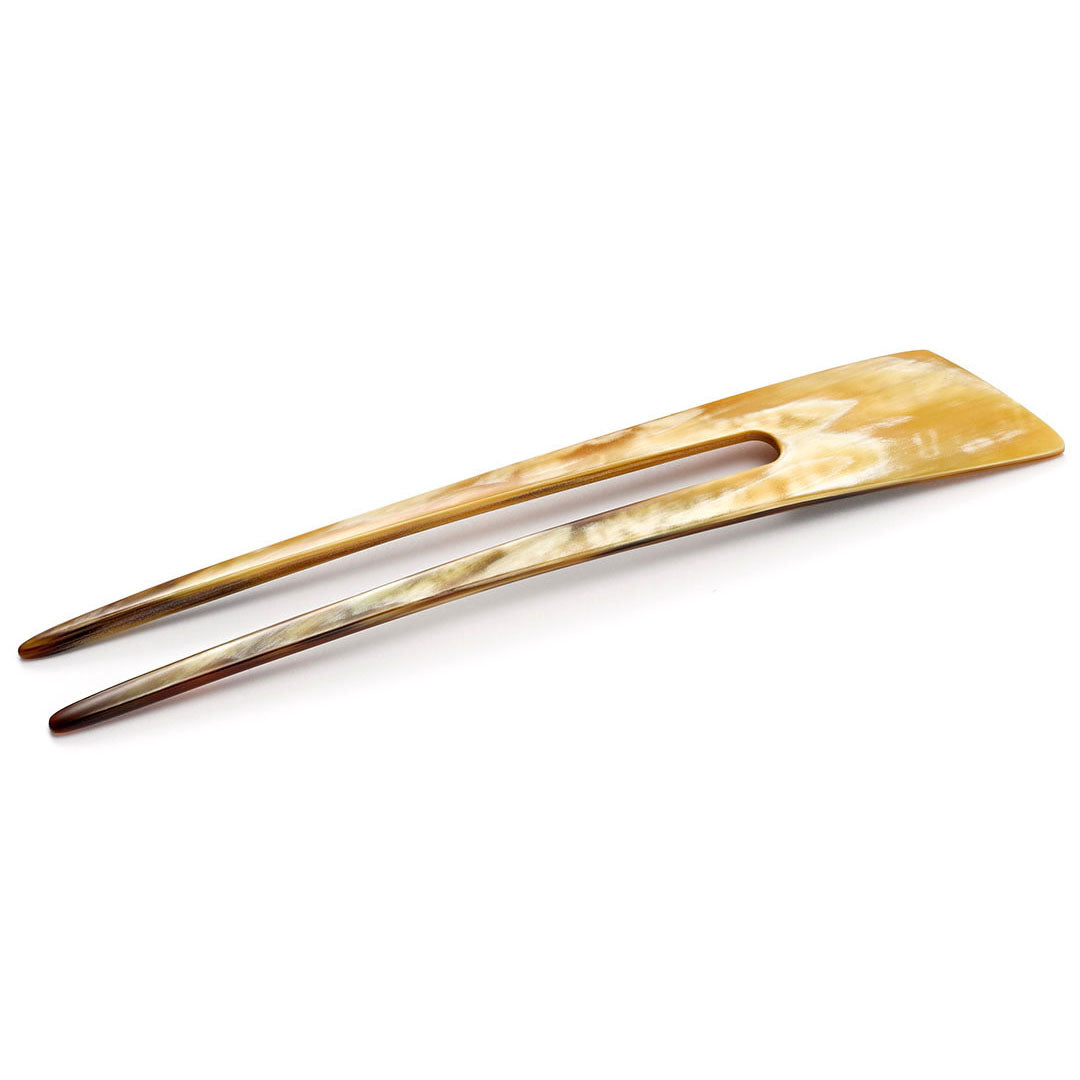 Große Haarforke aus hellem Horn, abgeschrägt