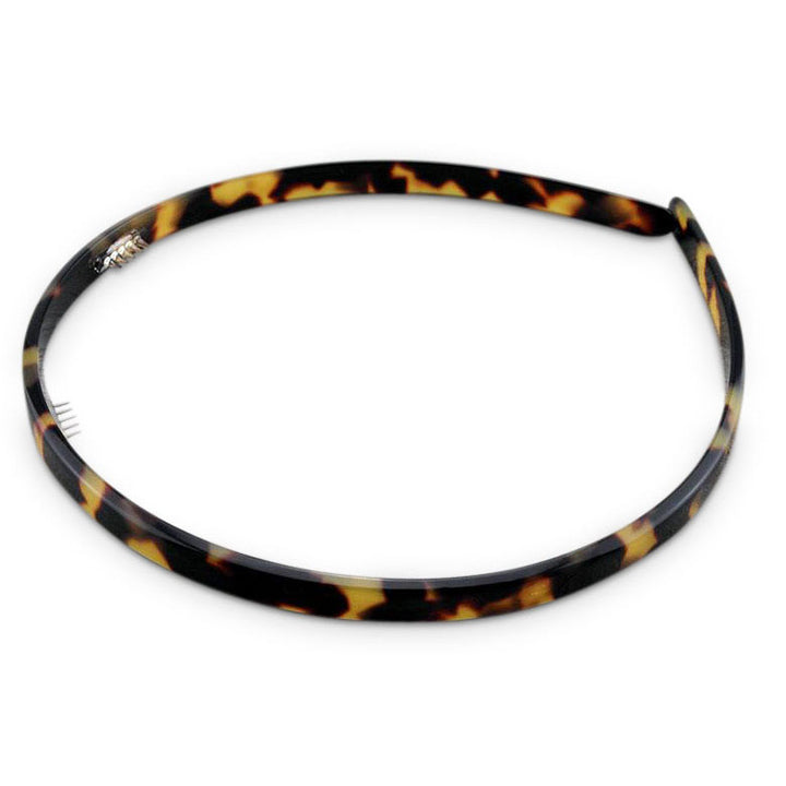 Haarreif Paris – dünn, schwarz & bernsteinfarben, aus hochwertigem Celluloseacetat.