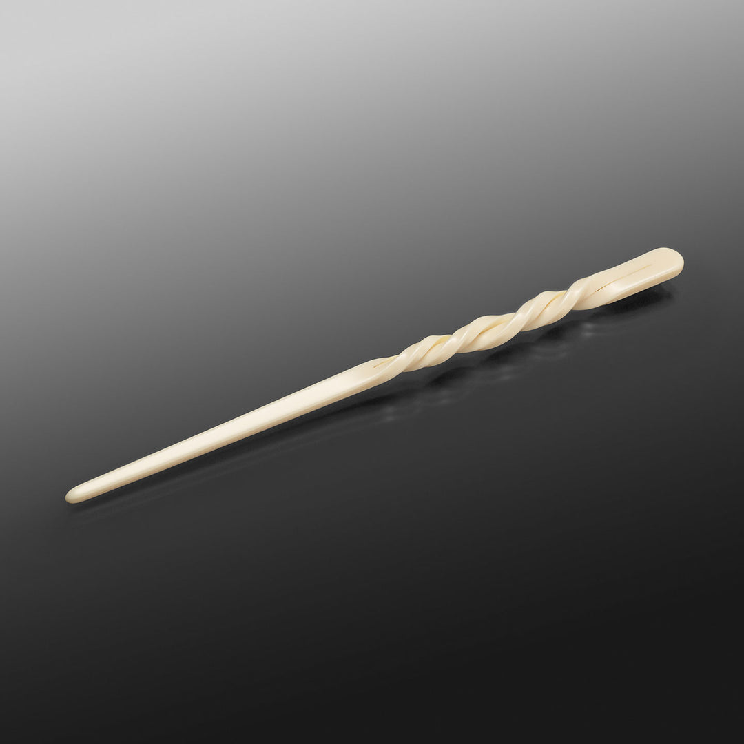 Haarnadel Athen, groß, mit geradem Körper und geschwungenem, dekorativem Ende, ideal für langes Haar