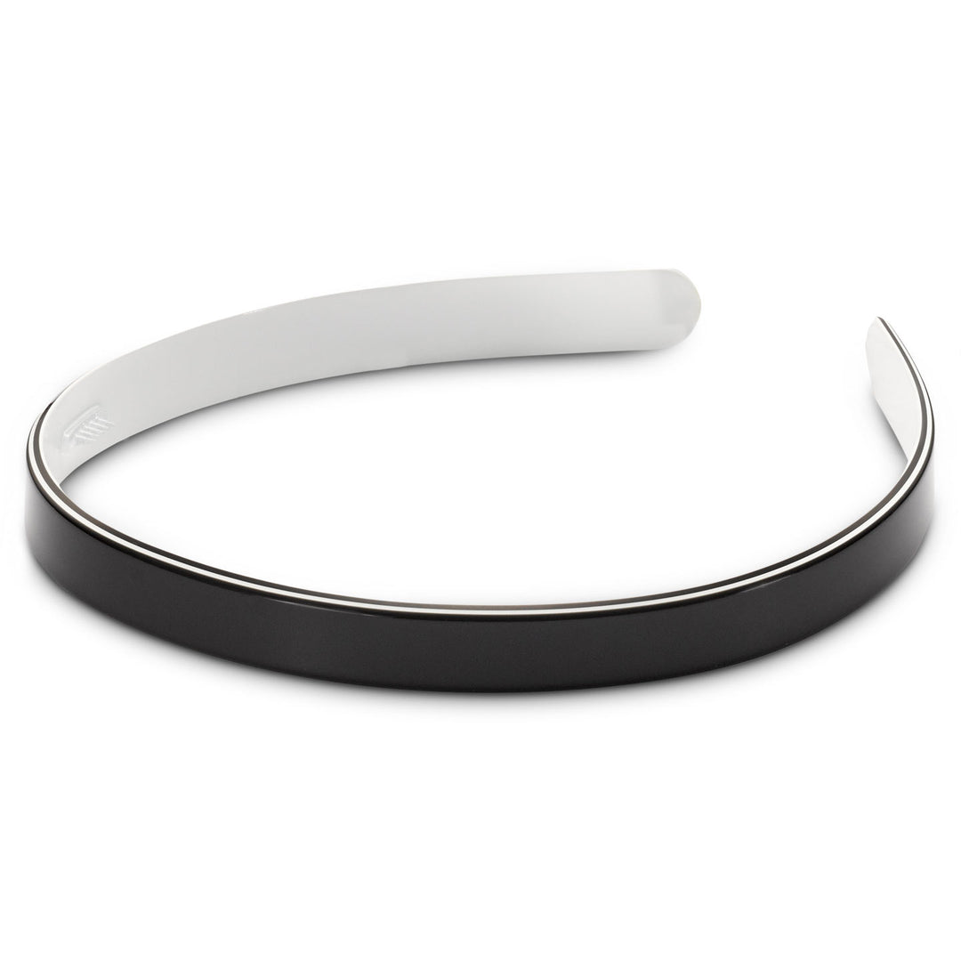 Haarreif New York,schwarz mit weißem Rand