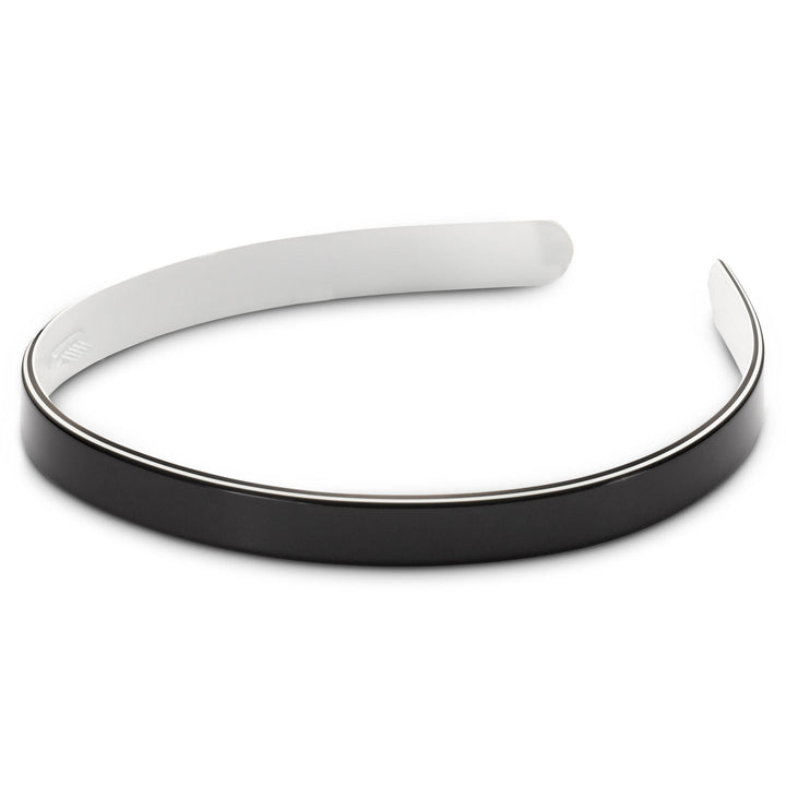 Haarreif New York,schwarz mit weißem Rand