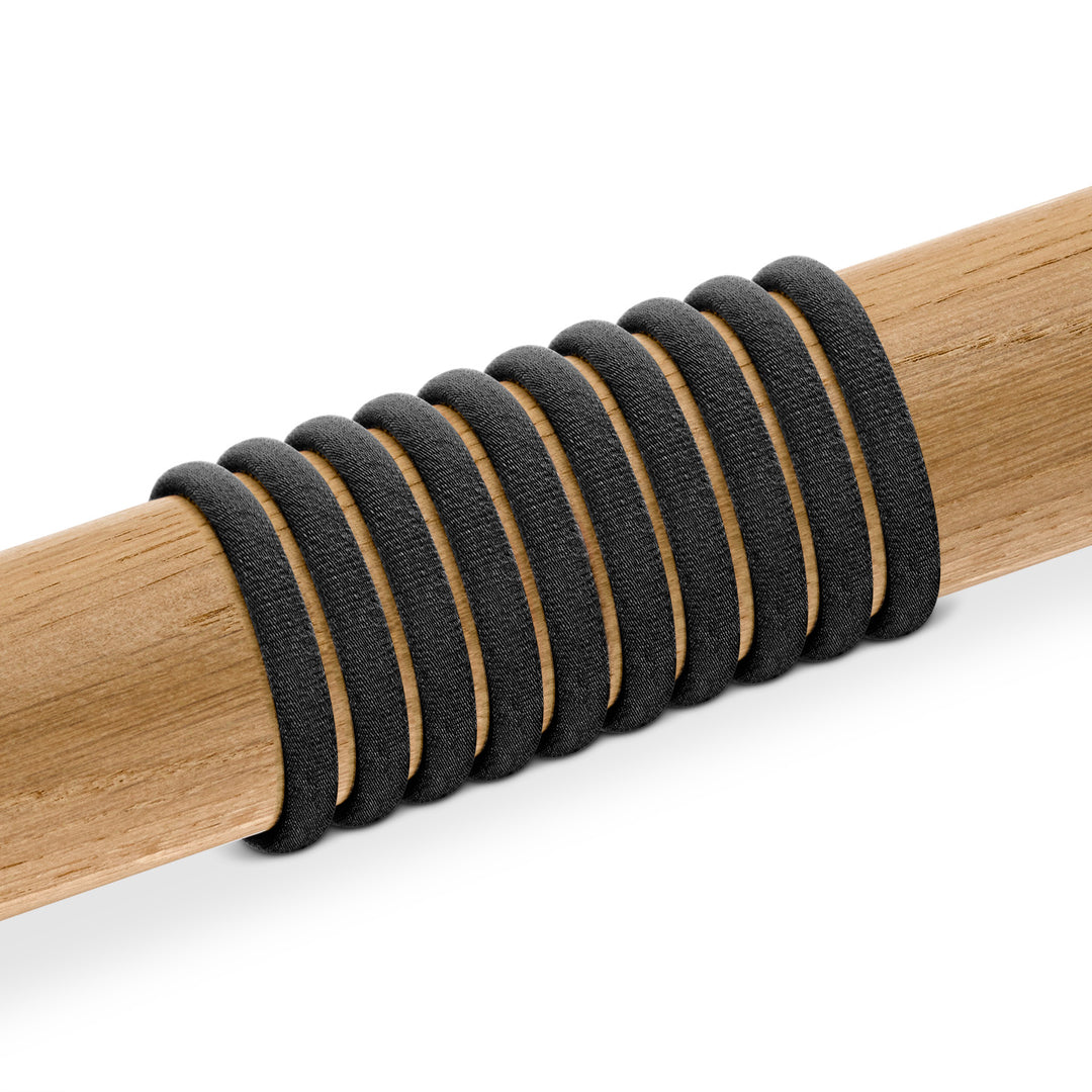 Haargummis, Fairtrade, Bio-Baumwolle, schwarz, 10er Set