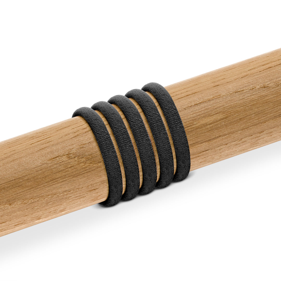 Haargummis Fairtrade, Bio-Baumwolle, schwarz, 5er Set