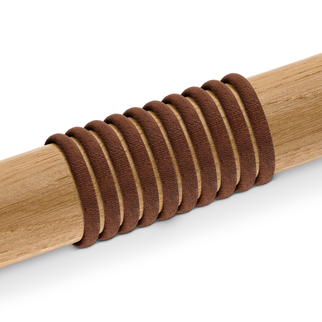 Haargummis, Fairtrade, Bio-Baumwolle, braun, 10er Set