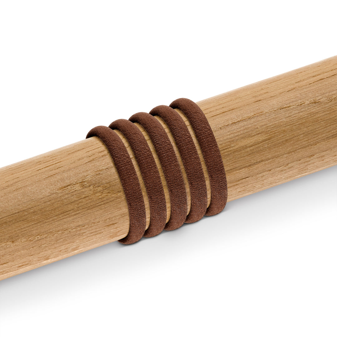 Haargummis, Fairtrade, Bio-Baumwolle, braun, 5er Set