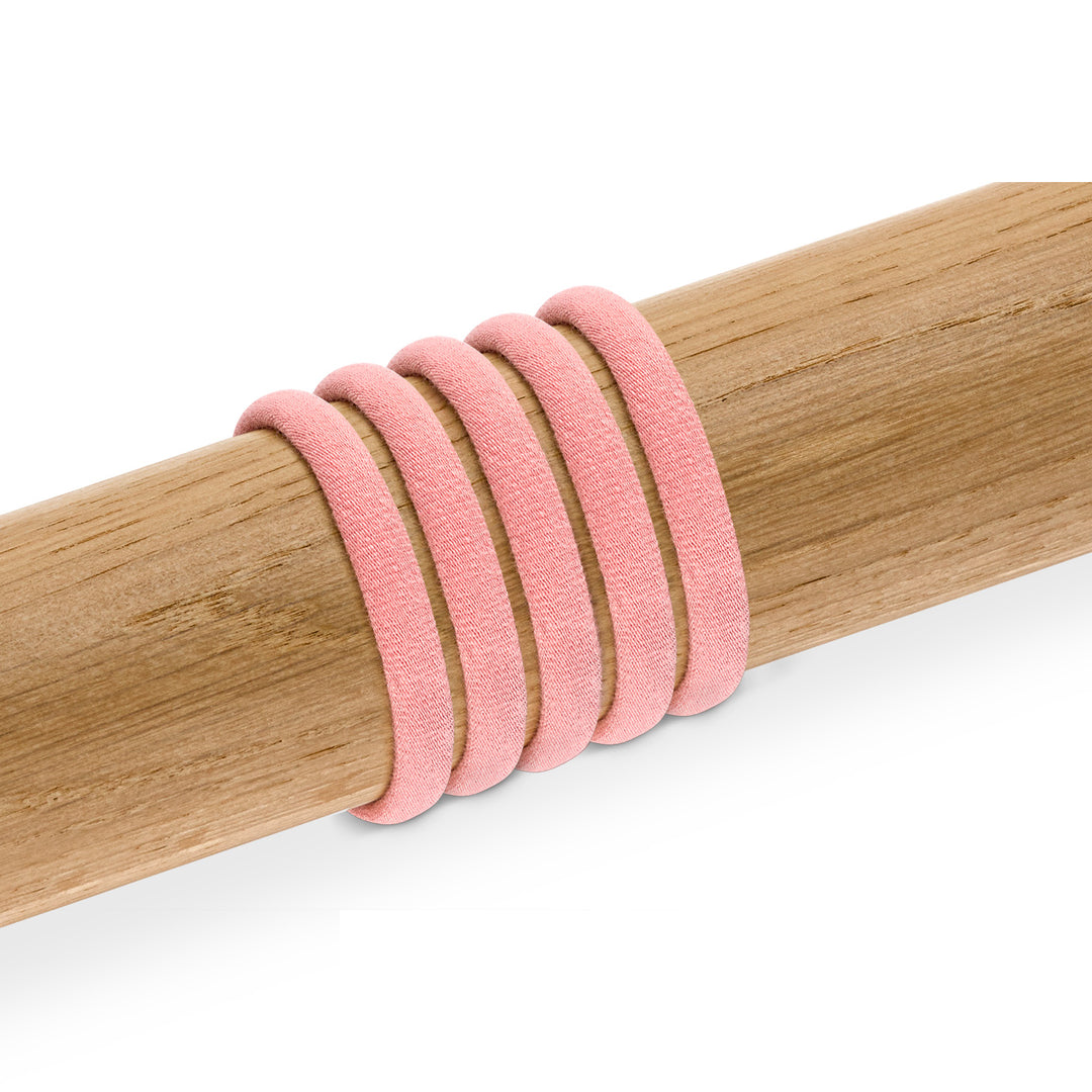 Haargummis, Fairtrade, Bio-Baumwolle, rosa, 5er Set