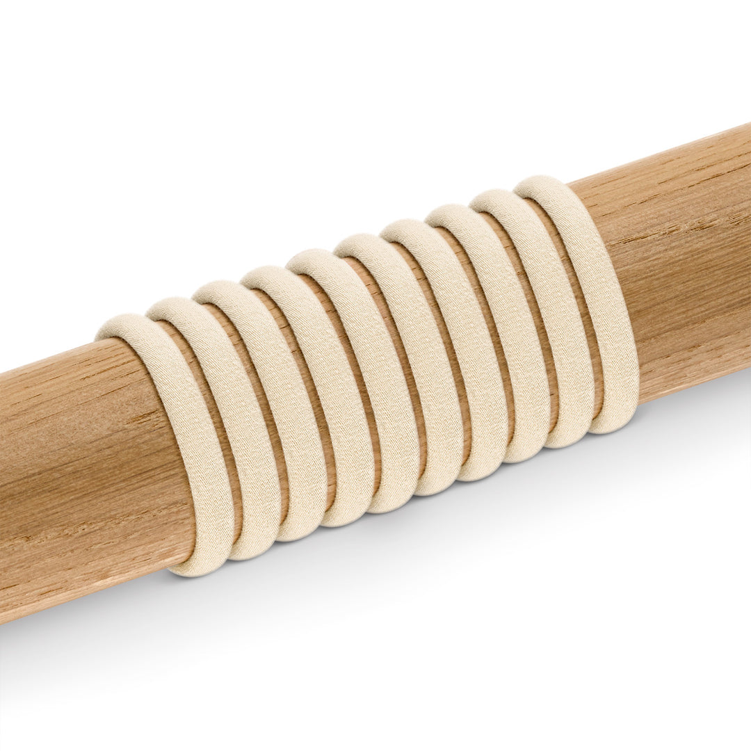 Haargummis, Fairtrade, Bio-Baumwolle, weiß, 10er Set