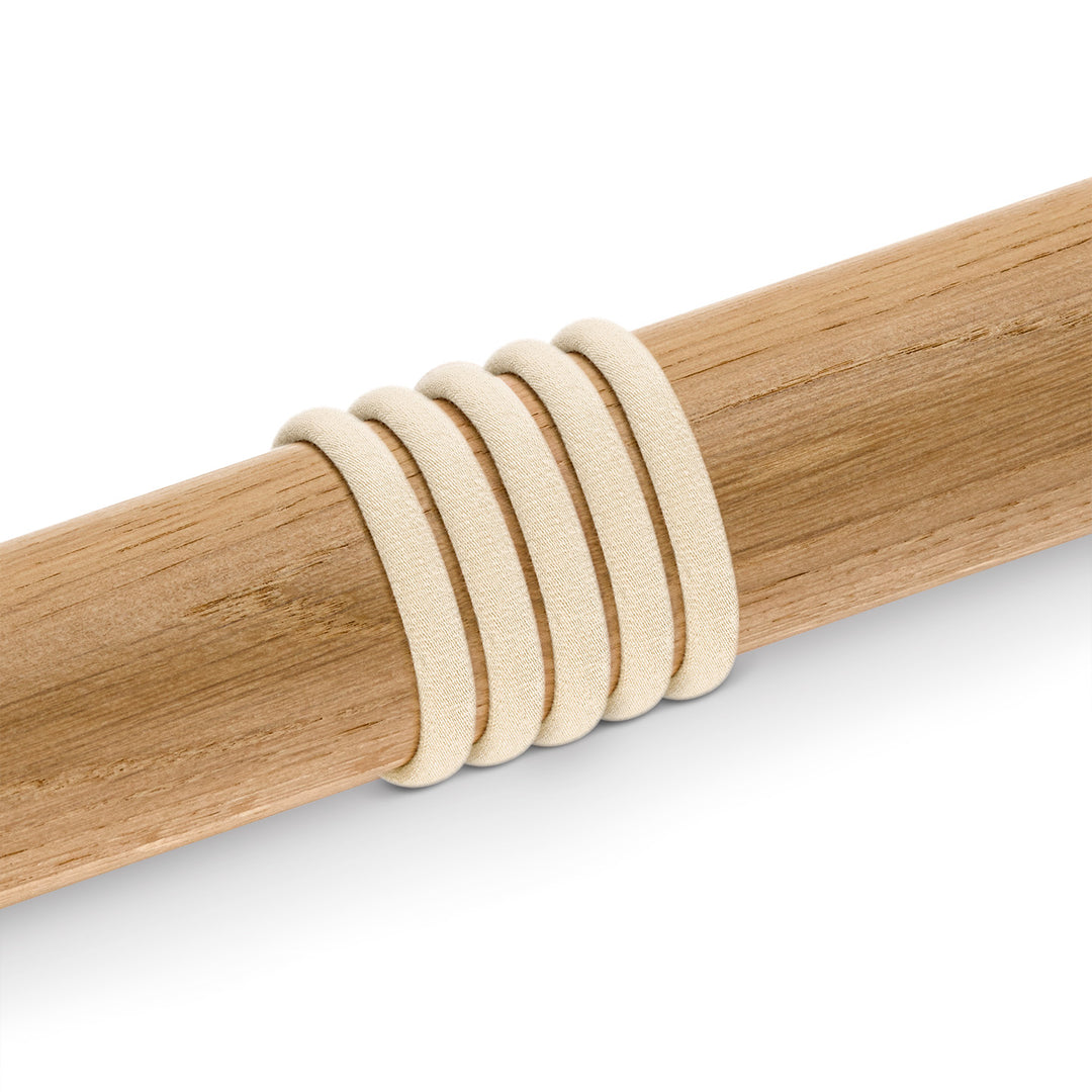 Haargummis, Fairtrade, Bio-Baumwolle, weiß, 5er Set