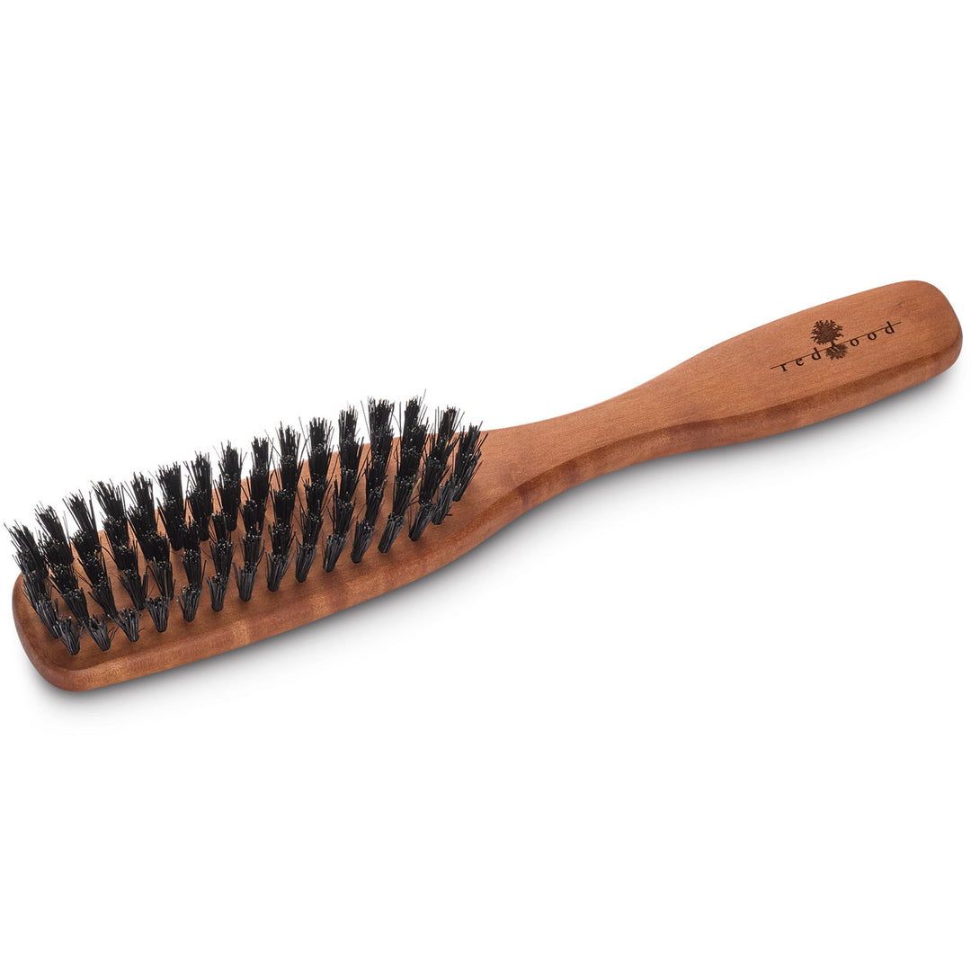 Klassische Haarbürste, Birnenholz, für kurzes bis langes, glattes oder gewelltes Haar