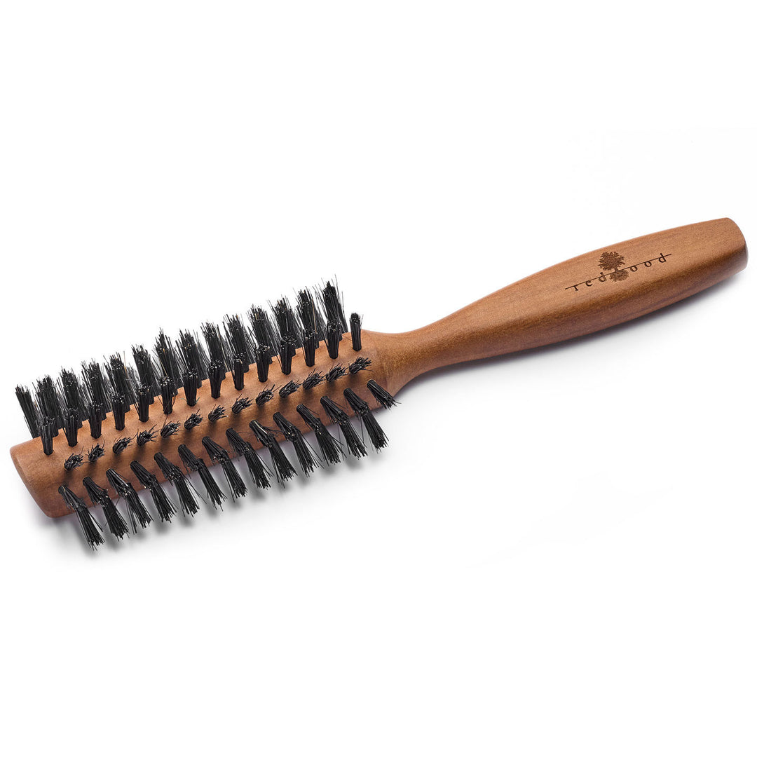 Halbrunde Haarbürste, Birnenholz, für kurzes bis langes, glattes Haar, sehr harte Borsten