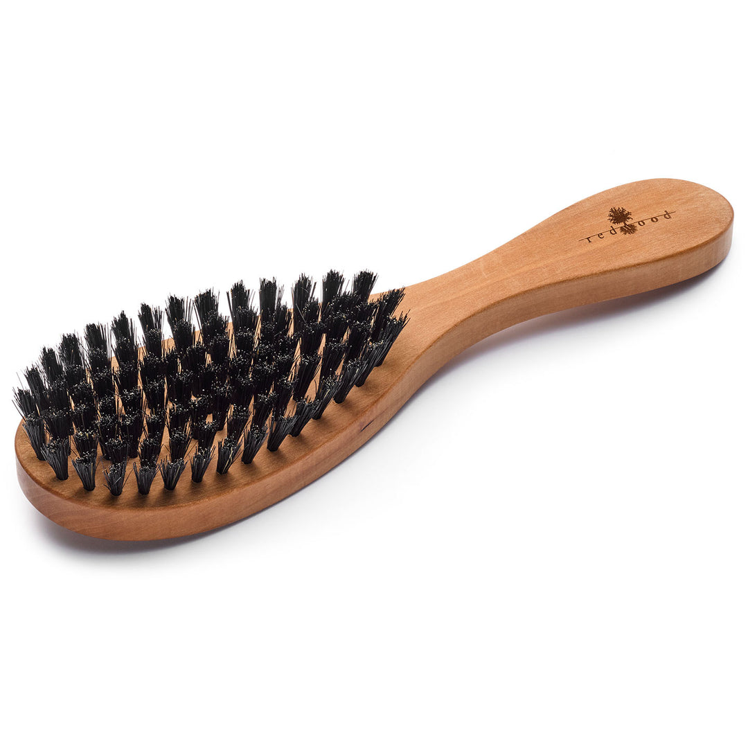 Pflegebürste, oval, Birnenholz, für glattes, gewelltes und feines Haar