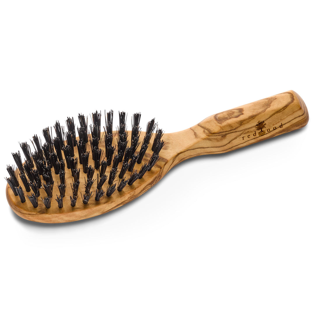 Klassische Haarbürste, Olivenholz, für kurzes bis mittellanges, glattes Haar