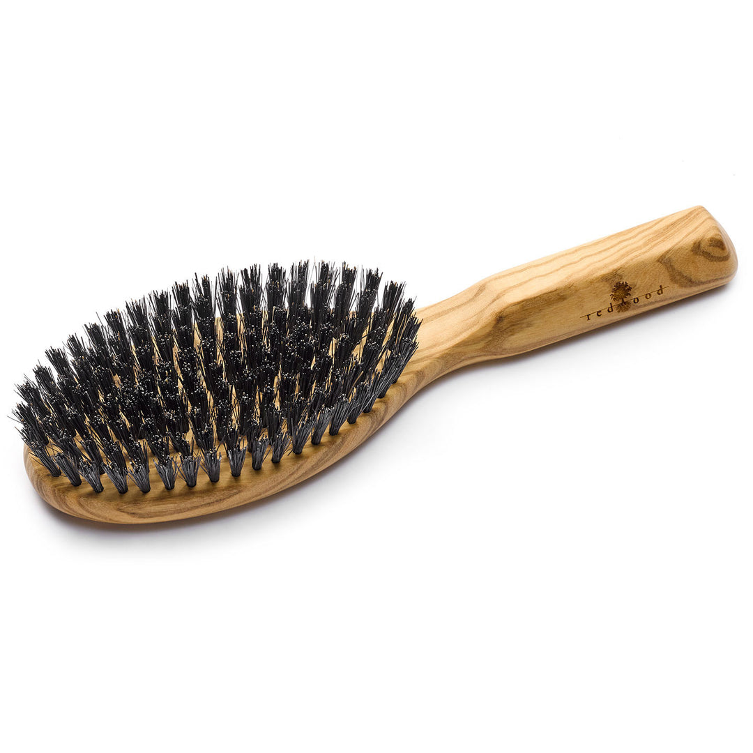 Klassische Haarbürste, Olivenholz, für kurzes bis mittellanges, glattes Haar