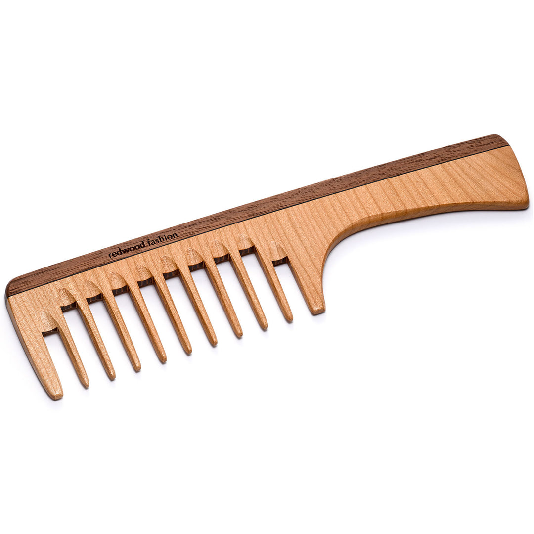 Locken-Griffkamm aus Holz für voluminöses oder lockiges Haar