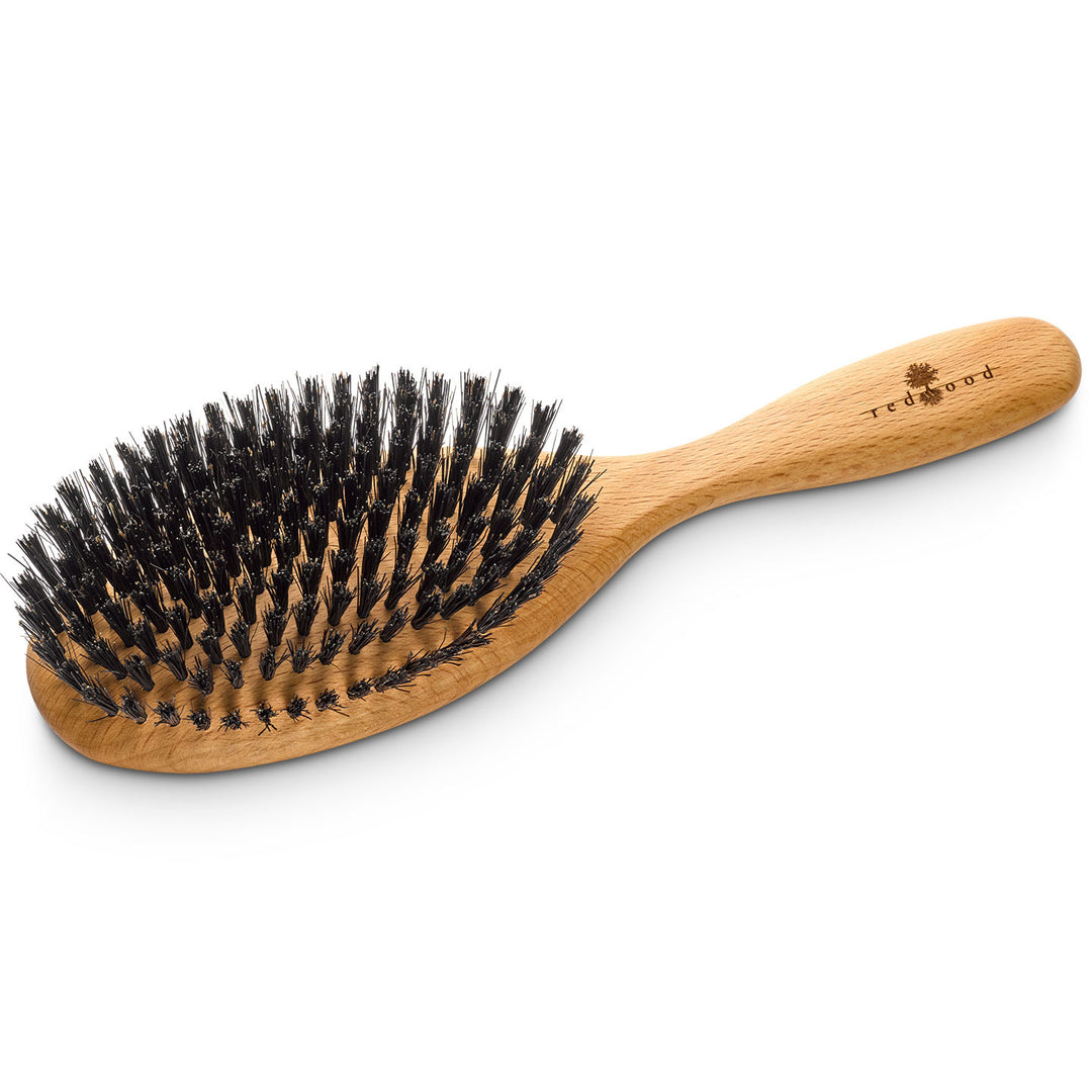 Klassische Haarbürste, Buchenholz, gewachst, für mittellanges bis langes, glattes oder gewelltes Haar