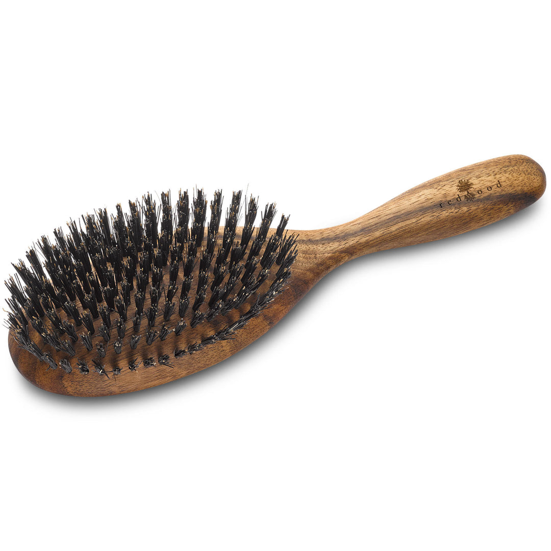 Klassische Haarbürste, Nussholz, gewachst, für mittellanges bis langes, glattes oder gewelltes Haar