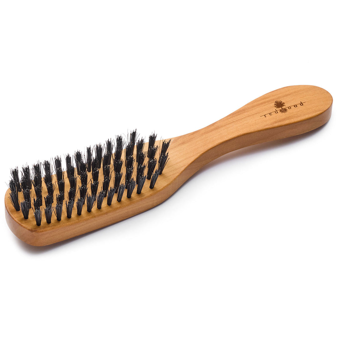 Langhaar-Pflegebürste, schmal, Birnenholz, für glattes, gewelltes oder lockiges Haar