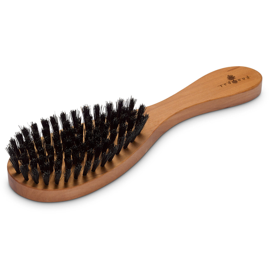 Langhaar-Pflegebürste, oval, Birnenholz, für glattes, gewelltes oder lockiges Haar