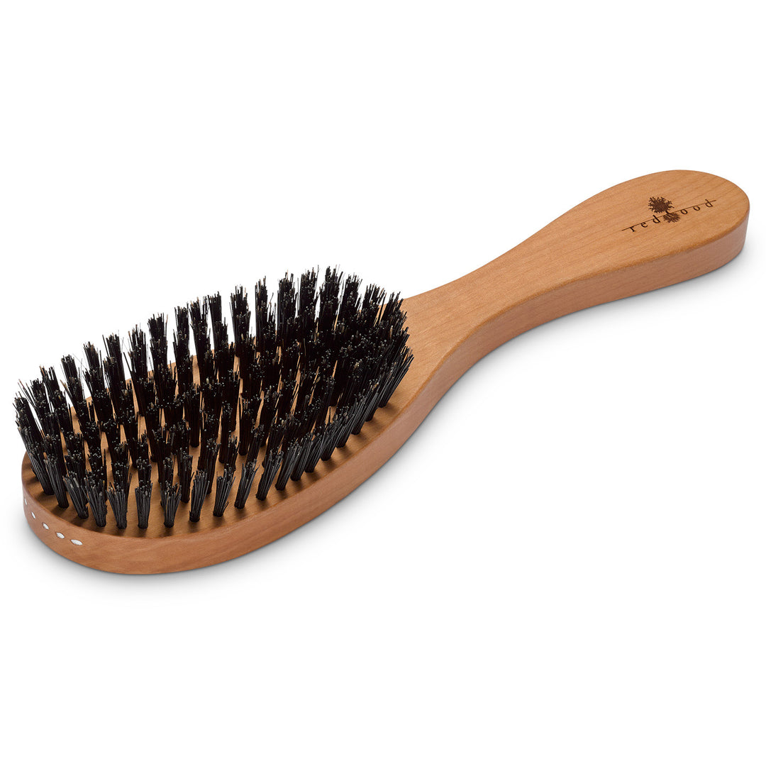 Langhaar-Pflegebürste aus Birnenholz, für glattes, gewelltes, lockiges und dickes Haar, extrem harte Borsten