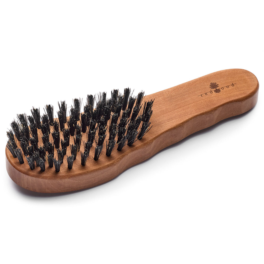 Langhaar-Pflegebürste, ergonomisch, Birnenholz, für glattes, gewelltes oder lockiges Haar