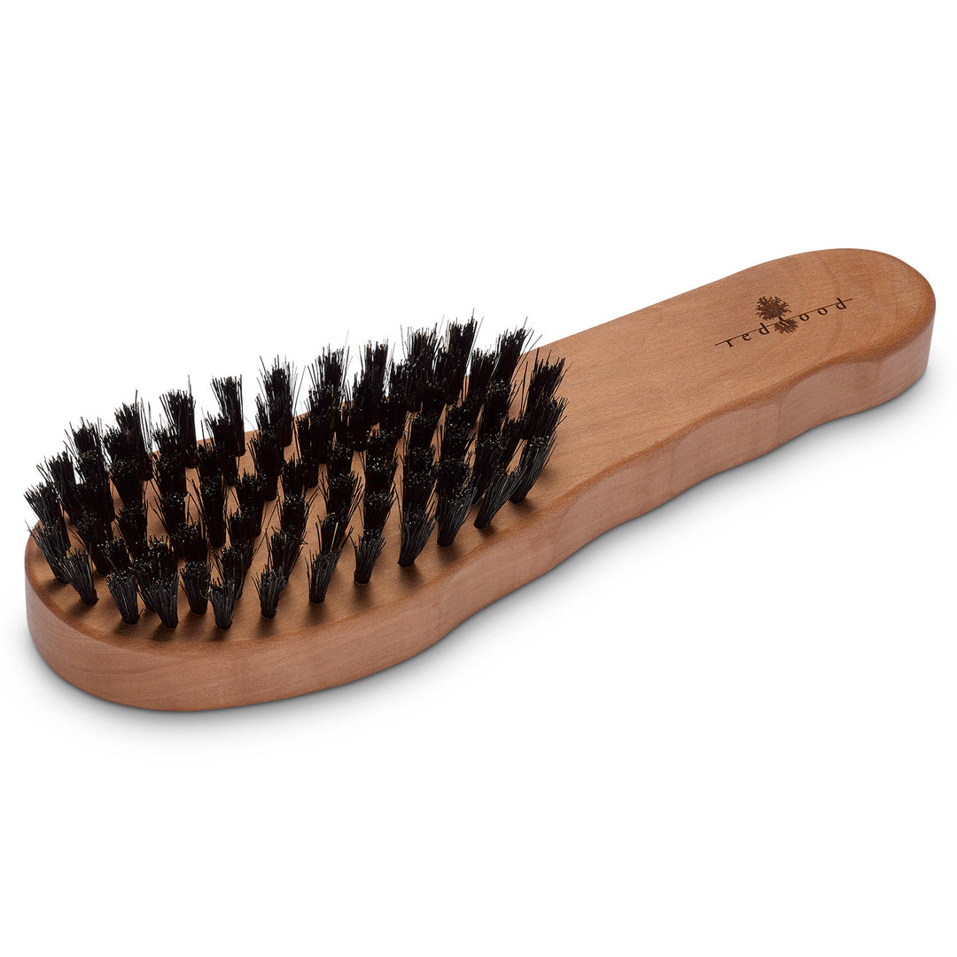 Pflegebürste, ergonomischer Griff, Birnenholz, für glattes, gewelltes und feines Haar