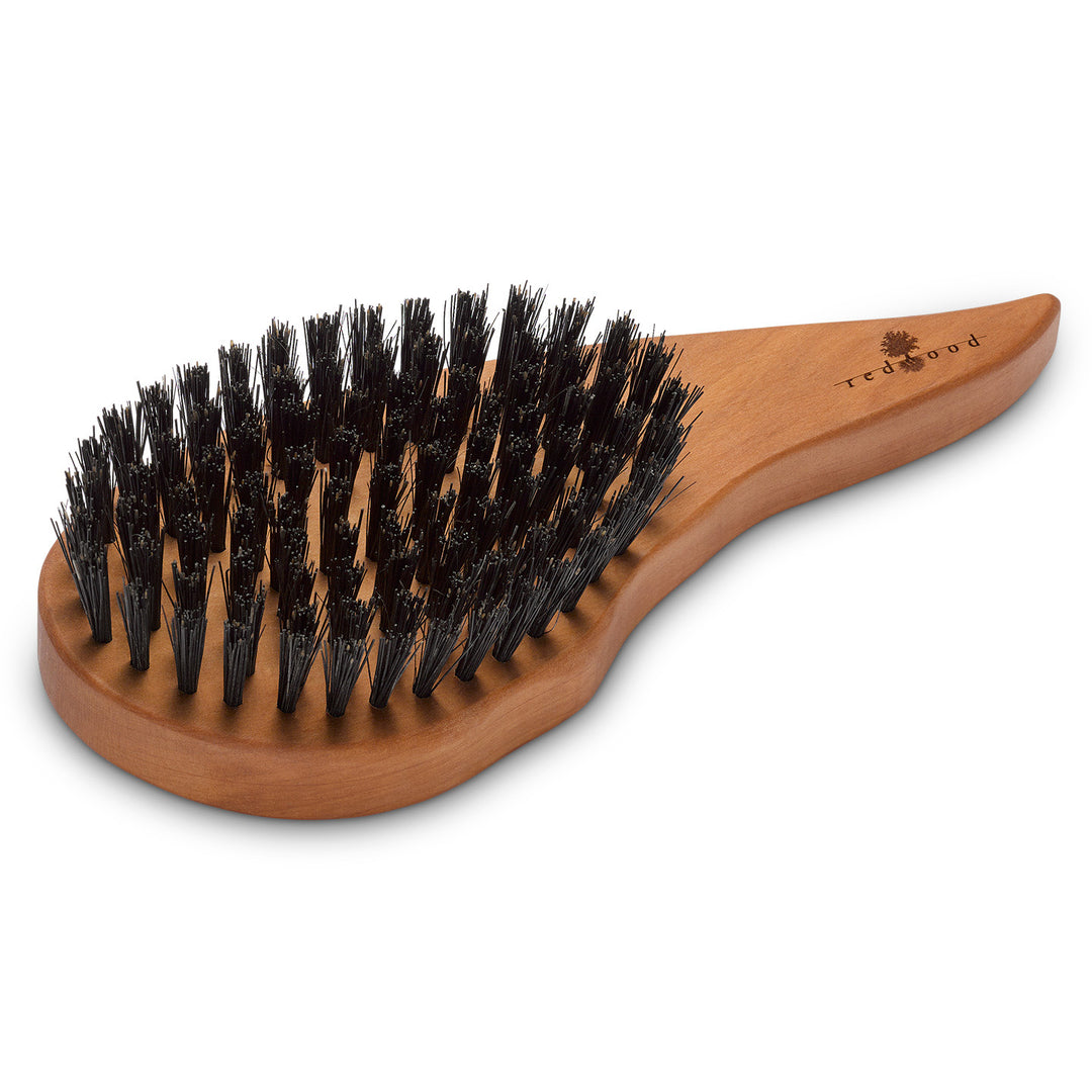 Langhaar-Pflegebürste, Tropfenform, Birnenholz, für glattes, gewelltes oder lockiges Haar