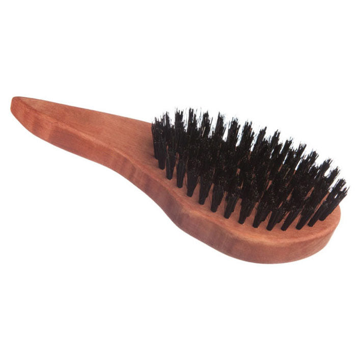Langhaar-Pflegebürste, Tropfenform, für Linkshänder, Birnenholz, für glattes, gewelltes oder lockiges Haar