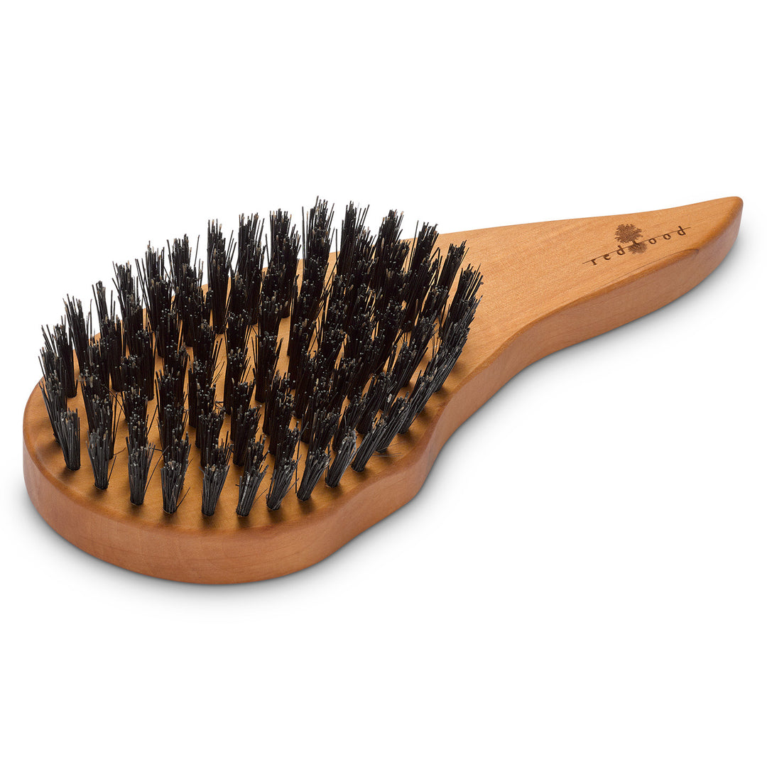 Pflegebürste, Tropfenform, Birnenholz, für glattes, gewelltes oder lockiges Haar, extra harte Borsten